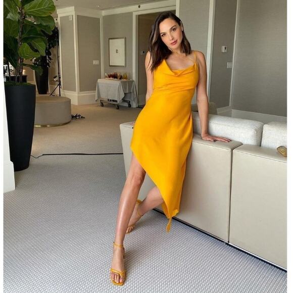 Monse Criss Cross Slip Dress Marigold - Picture 1 of 11